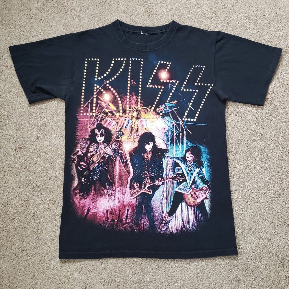 Vintage Y2K KISS Alive Worldwide Reunion Tour Sz Small Mens Black Marquee Shirt